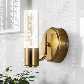 Bolha Minimalist Modern Bubble Acrylic/Iron Integrated LED Vanity Light - JONATHAN Y